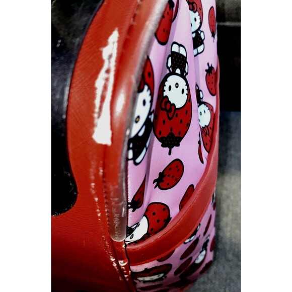 Hello Kitty Strawberry Sanrio Roller Luggage Travel Bag AESTHETICALLY DAMAGED - Picture 9 of 12